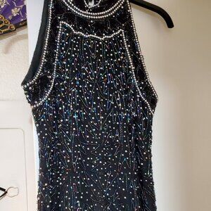 Black &  Silver Beaded Formal